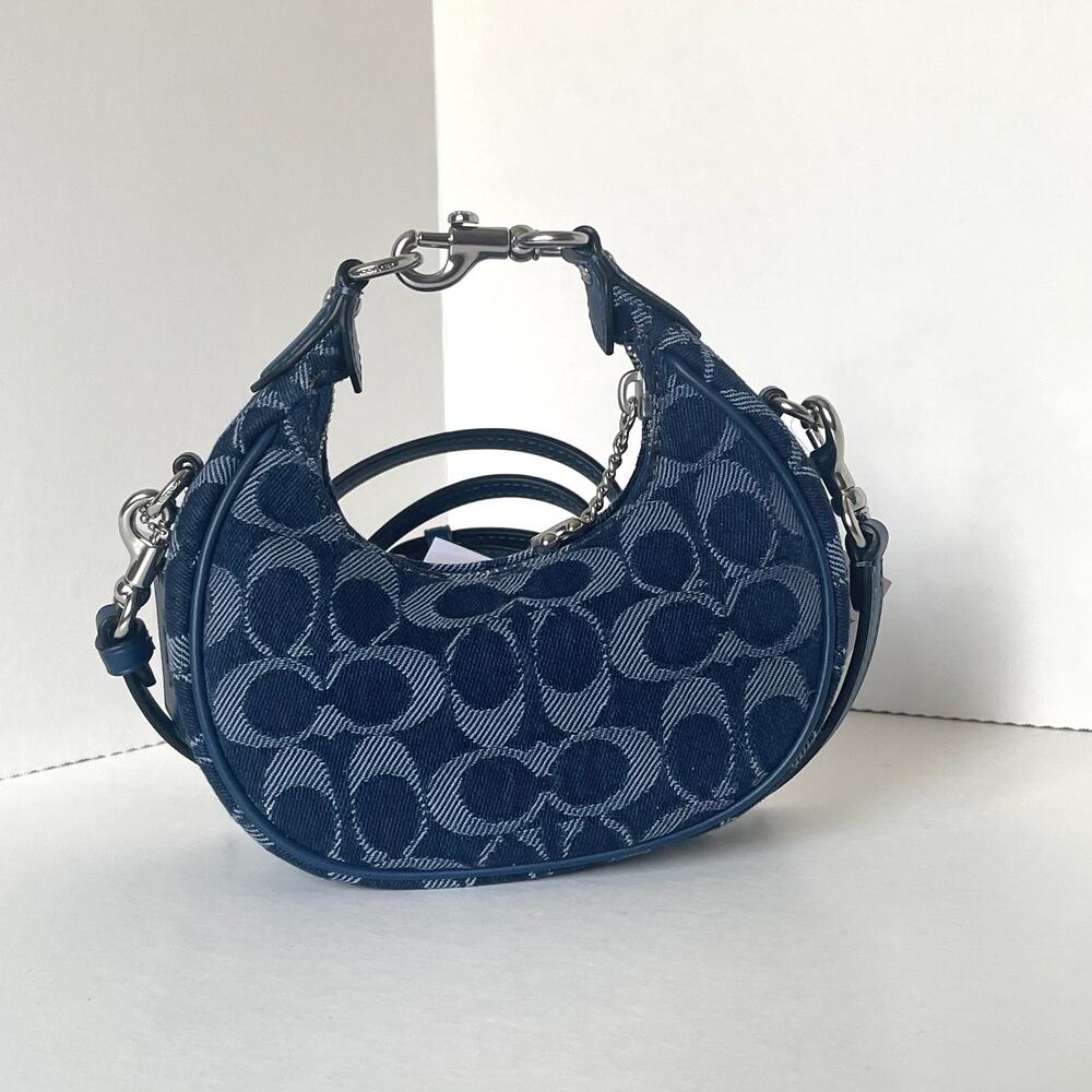 Coach Jonie Bag CAO04 Signature Denim Deep Blue Multi Crossbody Wristlet - Picture 2 of 13